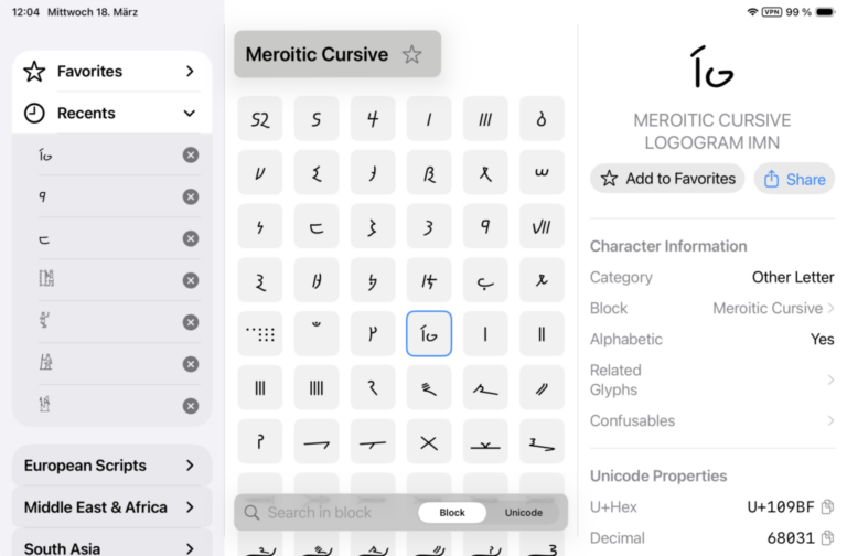 Unicode Companion: Neuigkeiten aus den Versionen 1.2 bis 1.5