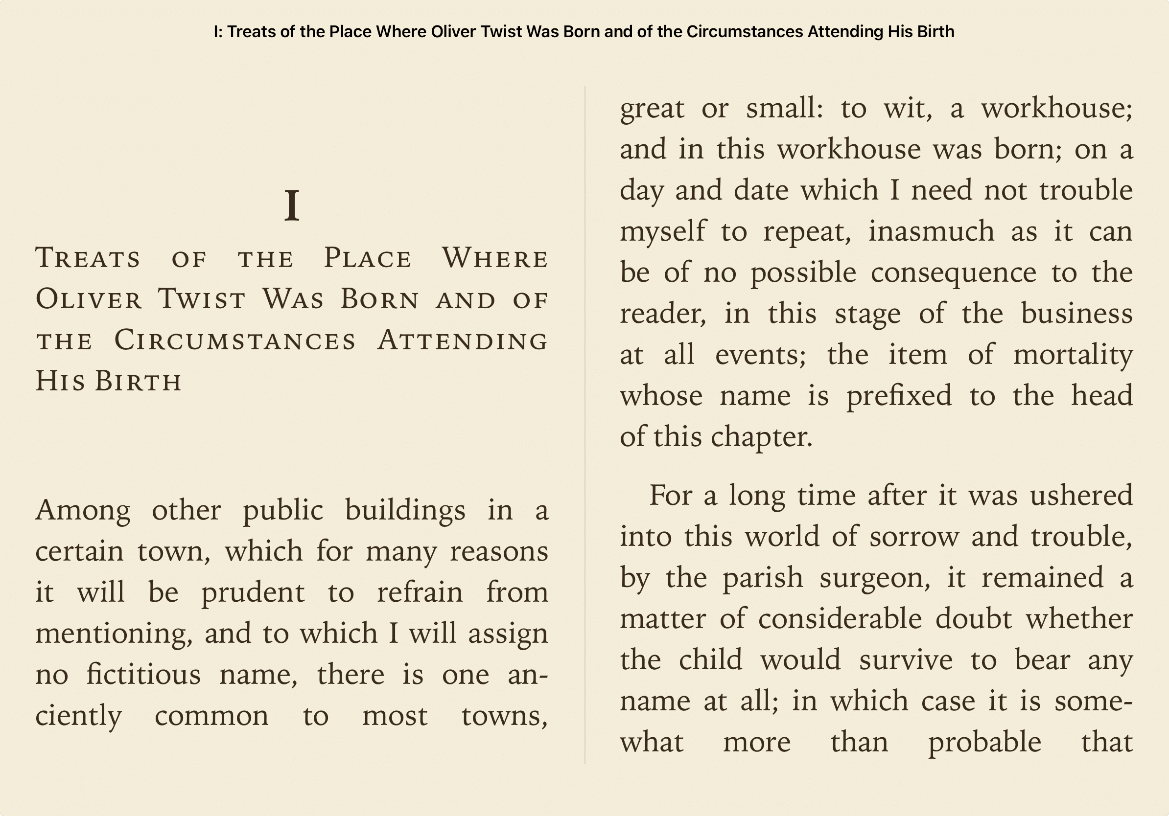 Screenshot example of immersive reading