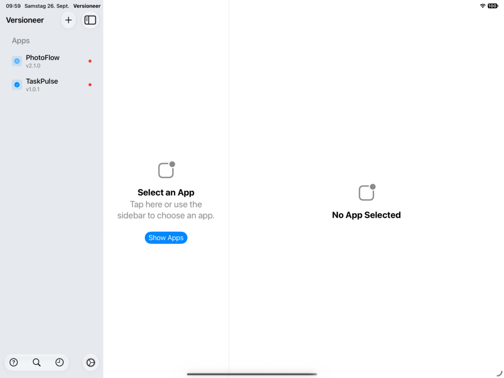 App List View Screenshot