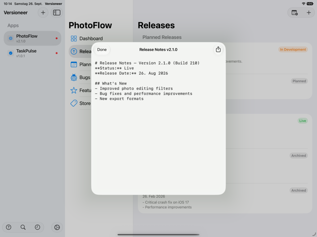 Release Noters in Markdown